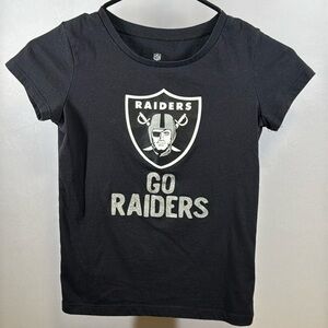Team Apparel Girls Raiders Tee. Size 10. Go Raiders in silver sparkle letters
